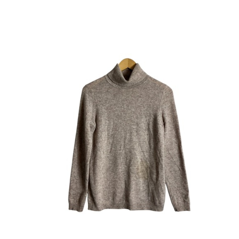 Charter Club Small Cashmere Beige Turtleneck Sweater Classic Luxury Ultasoft
